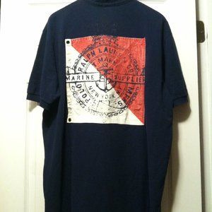 POLO RALPH LAUREN MENS BLUE 100%COTTON SHORT SLEEVE POLO SHIRT SIZE: XL